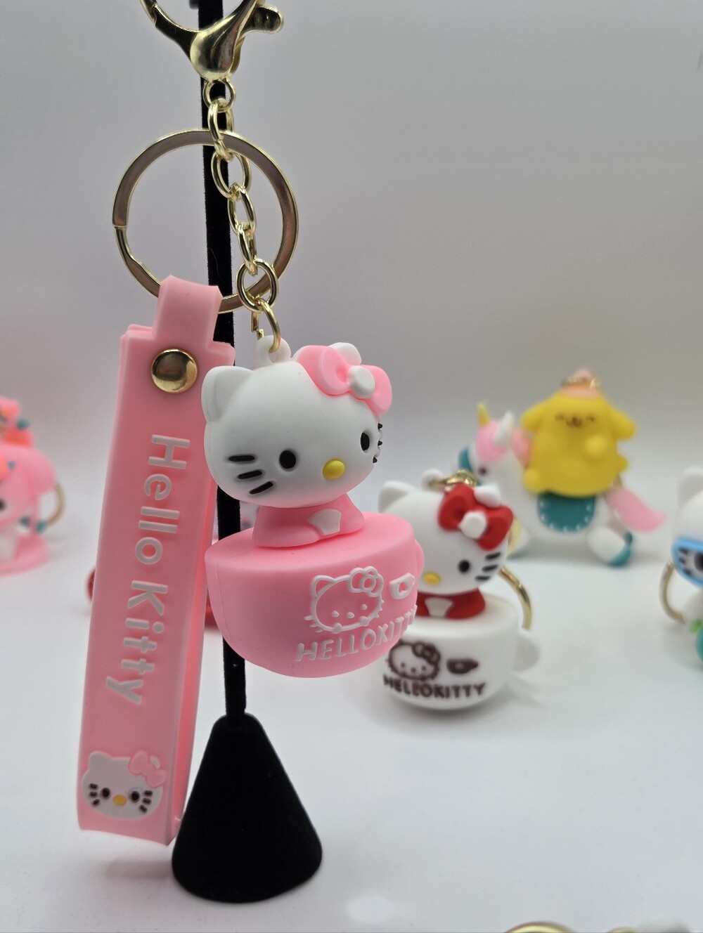 New Hello Kitty "KITTY" In A Cup Assorted Colors Keychains - Picture 10 of 12